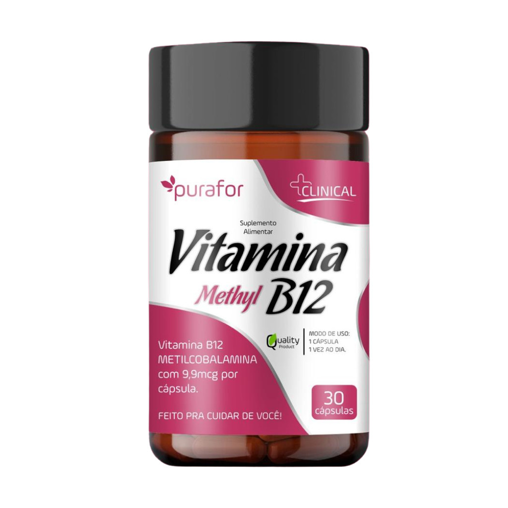 Vitamina B12 Metilcobalamina 9,9mcg por cápsula Purafor