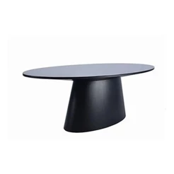 Mesa De Jantar Cone Oval 180x100 Cm Laqueada Cor Preto