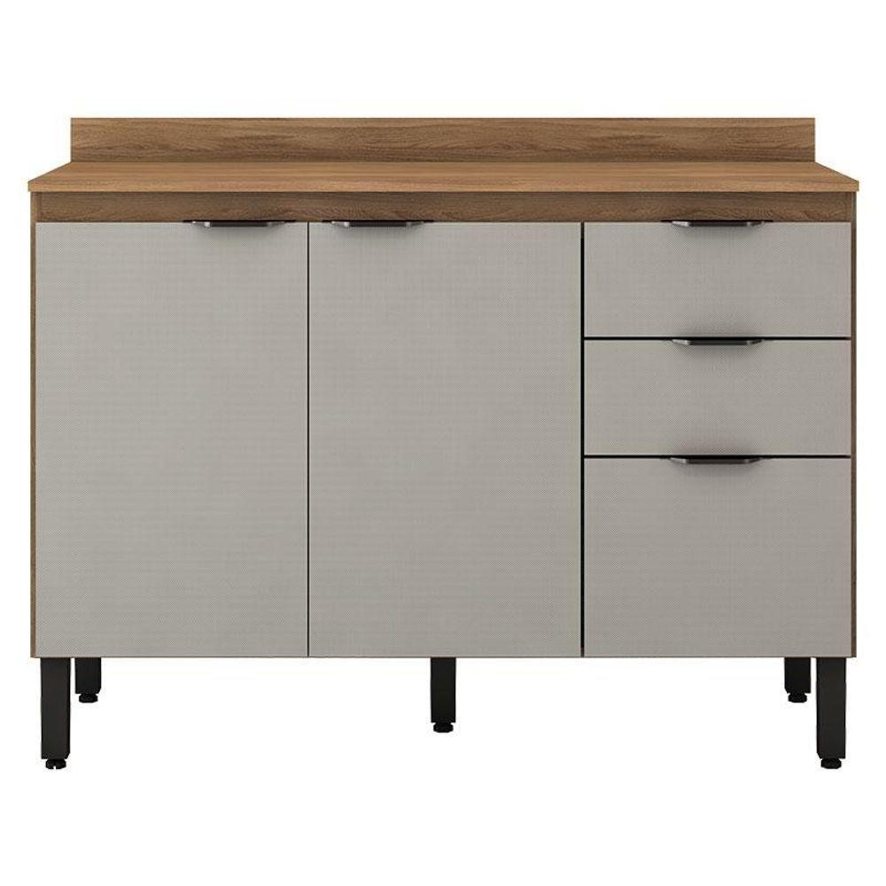 Balcão De Cozinha Firenze Com Tampo 120 Cm Amêndola Touch Nude Prime Tx - Demóbile em Oferta na Shopee