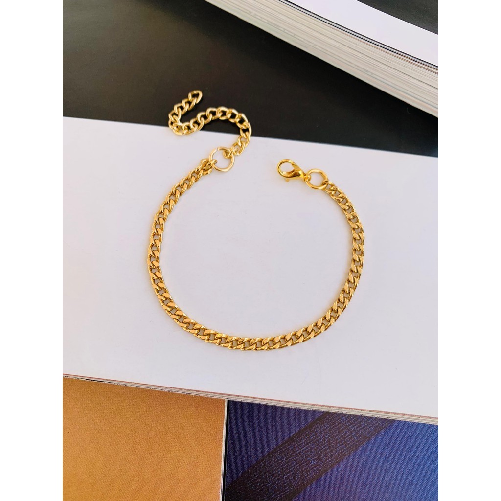 Pulseira de correntes Semi Joia Verniz Italiano pulseiras masculina dourada Unissex