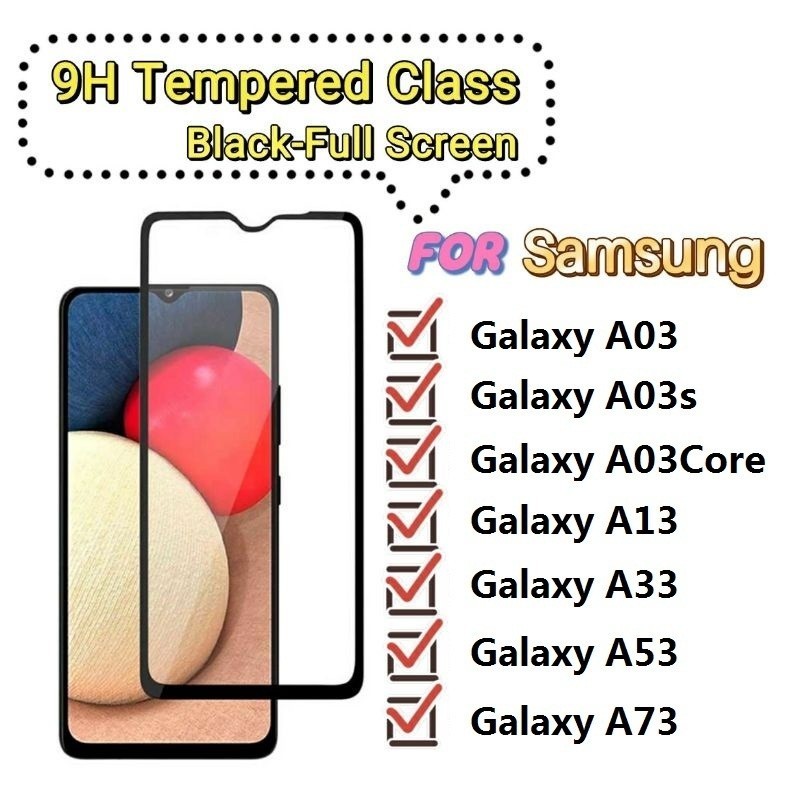 Película Vidro Temperado 3D/9D Samsung Galaxy M13 M23 M53 A03/A03s Core A13 A23 4G A33 A53 A73 5G
