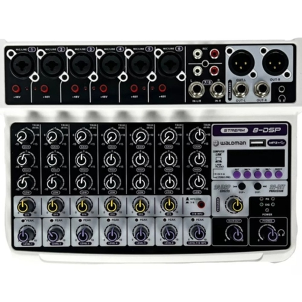 MISTURADOR DE SOM WALDMAN 8 CANAIS INTERFACE DE AUDIO ST-8DSP