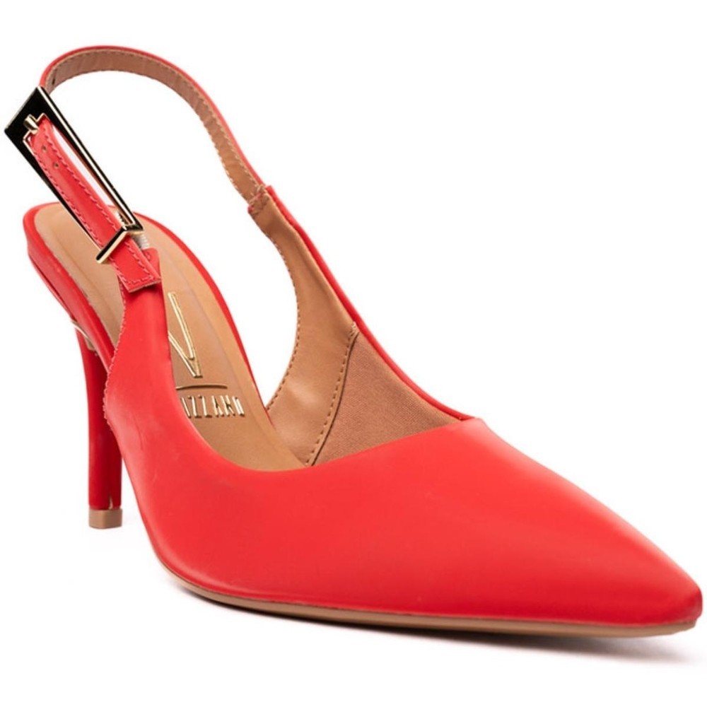 Scarpin Vizzano Salto Alto Bico Fino - Vermelho em Oferta na Shopee