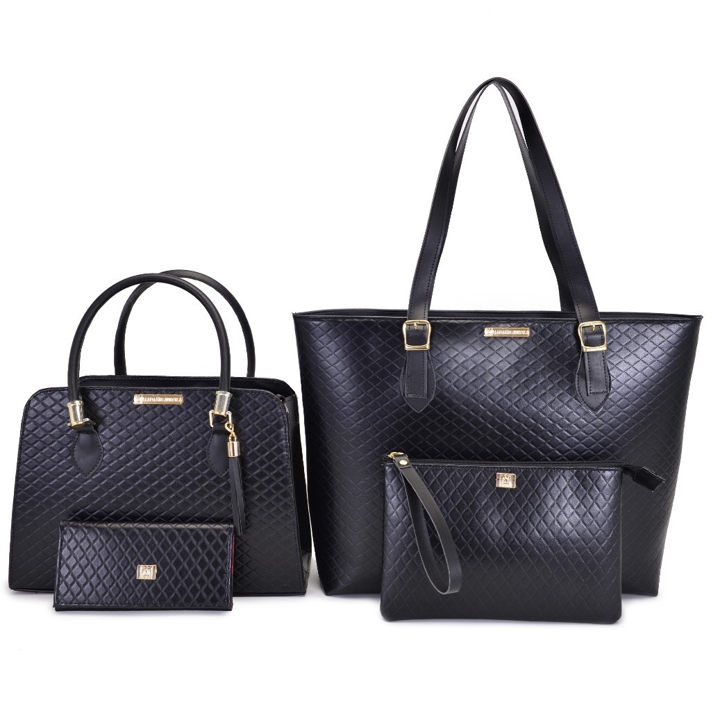 Bolsa Feminina Grande Sacola Shopper Casual Kit + Bolsa Feminina Tote Casual + Necessaire + Carteira