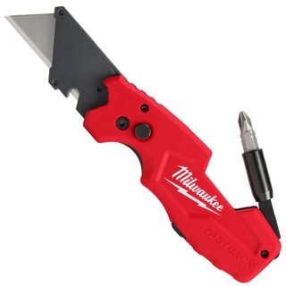 Estilete Lâmina Trapezoidal Dobrável tipo Canivete MILWAUKEE 48-22-1505 FASTBACK 6 em 1 com Bit 1/4"