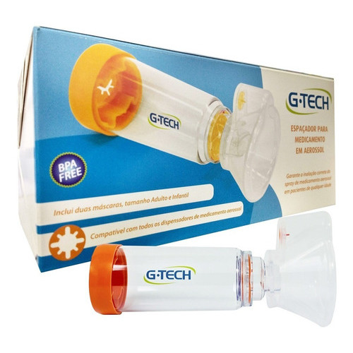 Espaçador para Medicamento em Aerosol Adulto e Infantil G-Tech Clear