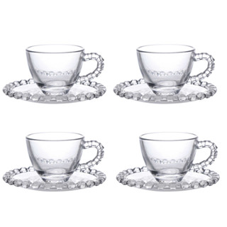 Jogo 4 Xícaras 80ml Para Café Cristal Diamante L´hermitage