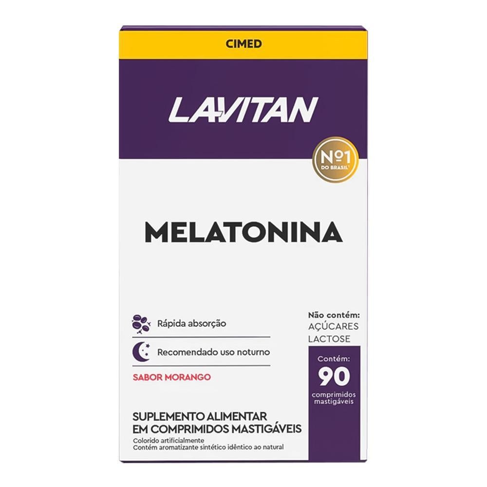 LAVITAN MELATONINA SABOR MORANGO COM 90 COMPRIMIDOS - Health