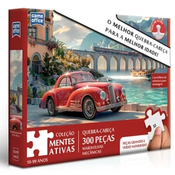 QUEBRA CABEÇA MARAVILHAS MECÂNICAS 300 PEÇAS GRANDE TOYSTER MENTES ATIVAS PUZZLE NUMERADO CARRO TREM