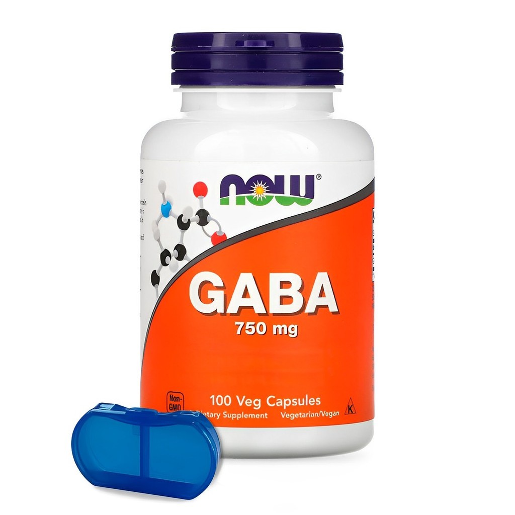 Ácido Gaba 750mg Now Foods 100 Cáps + Porta Cápsulas - Health