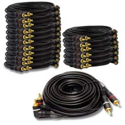 Kit 20 Cabos Rca 5 Metros Som Automotivo Modulo Amplificador