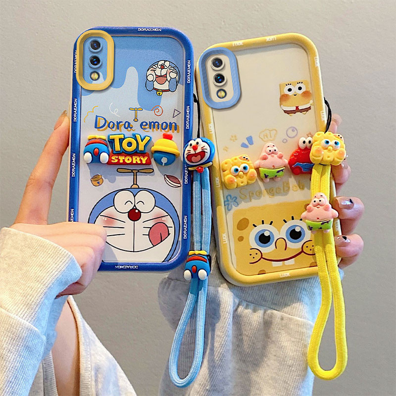 Capa de telefone estilo feminino cordão resistente a choques para Samsung Galaxy a02 m02 a02s a03 a03s a03 core a04 a04e