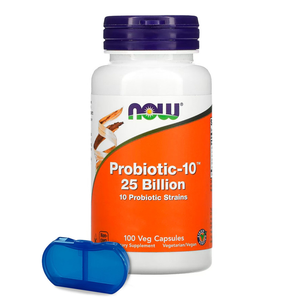 Probiotic-10 25 Billion Now Foods 100 Cáps + Porta Cápsulas - Health