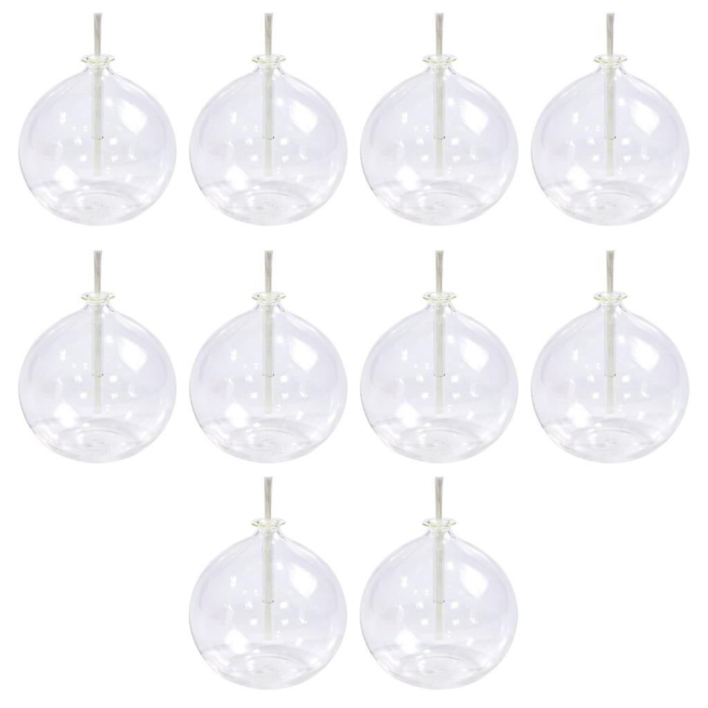 Kit 10 Unidades De Velas Lamparina Redonda 300ml Bolinha De Vidro Resistente