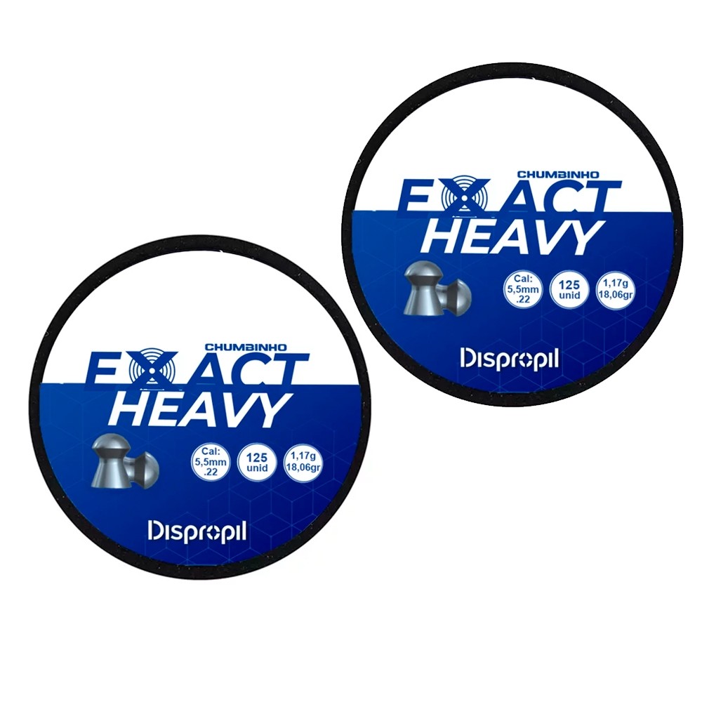 Kit 2x Chumbinho / Chumbo Exact Heavy 5.5mm 125un Dispropil em Oferta na Shopee