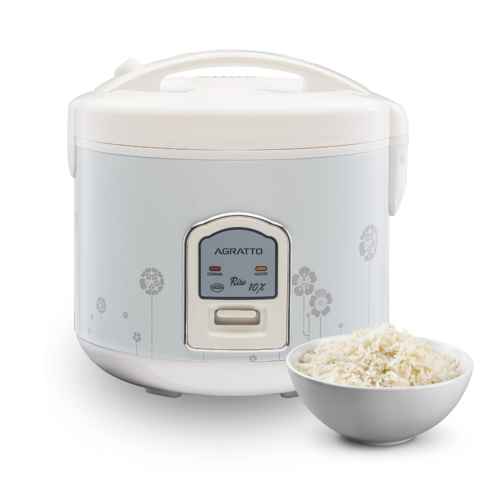 Panela Elétrica De Arroz Legumes Riso 220V 700W Agratto 10 Xícaras Branca PA10X Antiaderente