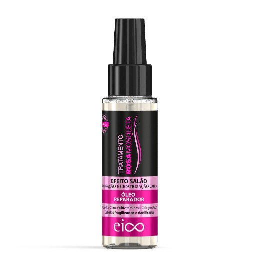 Eico Óleo Reparador de Pontas Rosa Mosqueta Proteção Térmica Filtro UV Maciez Brilho 60ml