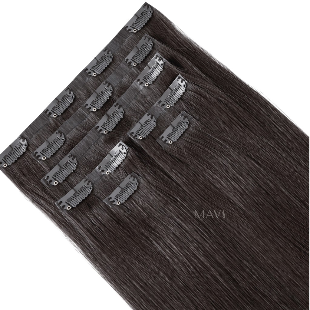 Cabelo 100% Humano Liso Castanho 45cm 100g no Tic Tac P/Mega em Oferta na Shopee