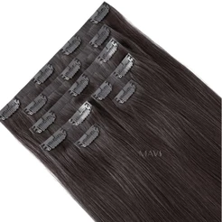 Cabelo 100% Humano Liso Castanho 45cm 100g no Tic Tac P/Mega