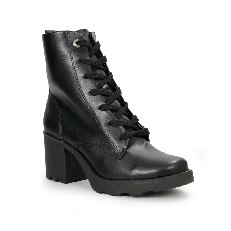 Coturno Sua Cia Preto Tratorado Salto Bloco Amarração