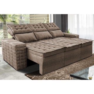 Sofá 3 Lugares Retrátil e Reclinável Cama inBox Senses 2,00m Velusoft Castor em Oferta na Shopee