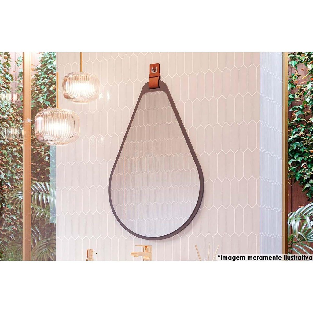 Espelheira de Banheiro Gota 50X76cm cor Titanium - MGM