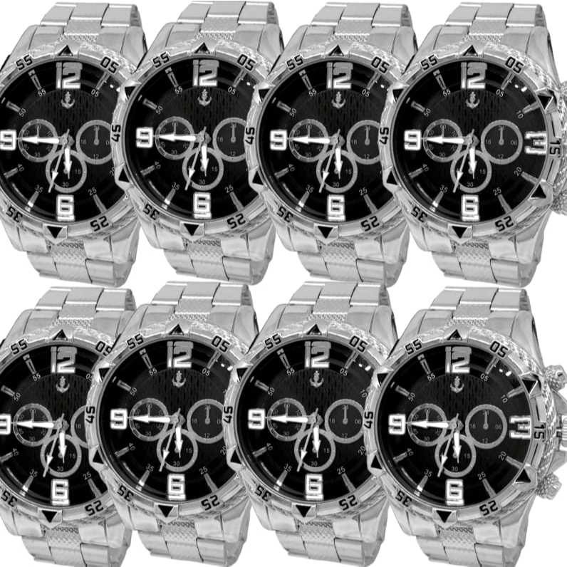 Kit 1/2/3/4/5/6/7/8/9/10UN relógio masculino banhado Prata relógio Relogio masculino prata aço inox Relógio dourado  18k