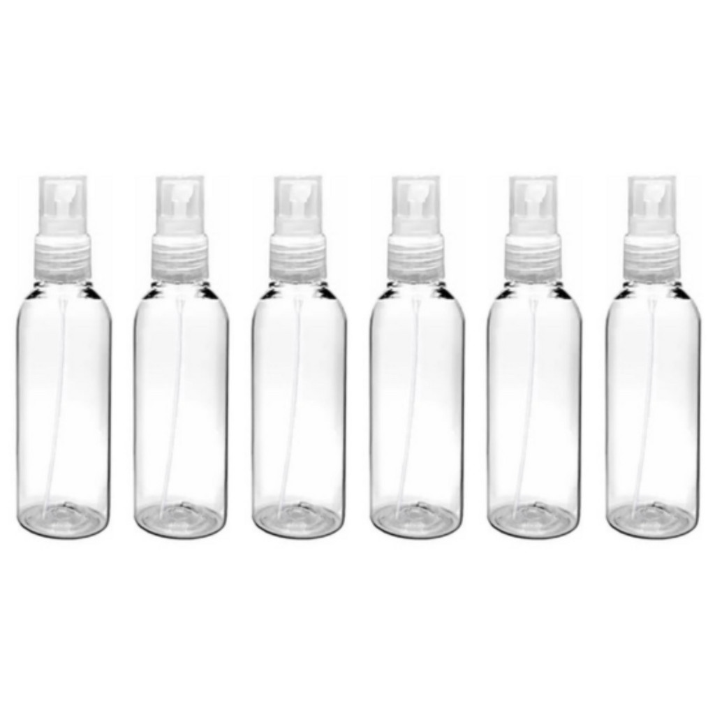 Kit 5 Frasco Spray Transparente Pulverizador 50ml Frasco Recarregável para Viagem