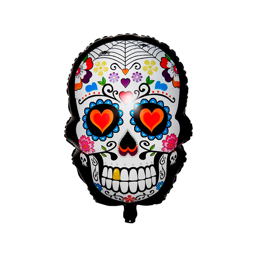 Balão de Festa Metalizado 24" 60cm - Caveira Mexicana - 1 unidade - Rizzo