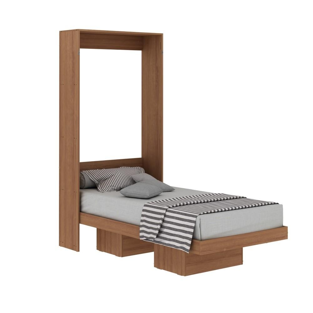 Cama Articulada Vertical Solteiro Quarto Marrom Madeira