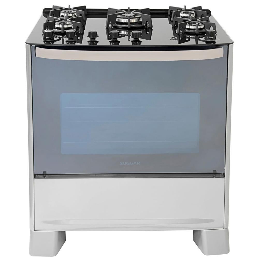 Fogão Suggar Master Grill 5 Queimadores Mesa Vidro Prata Inox FGVMTG511PRIX/FGVMTG512PRIX - Home Appliances