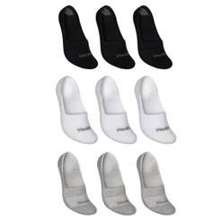 Kit com 6 Pares Meias Sapatilha Invisível Cano Baixo Curto Em Algodão Meia Com Silicone não escorrega