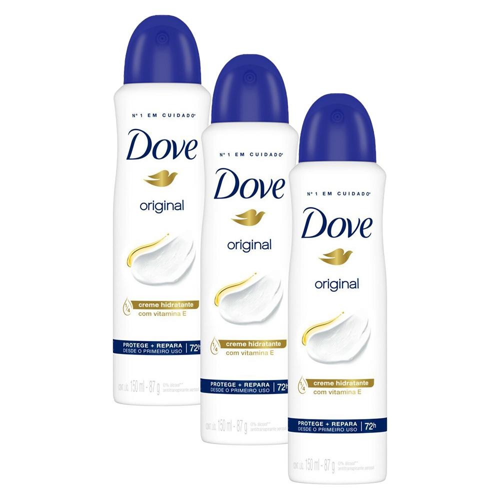 Kit 3 Desodorante Dove Antitranspirante 150ml em Oferta na Shopee