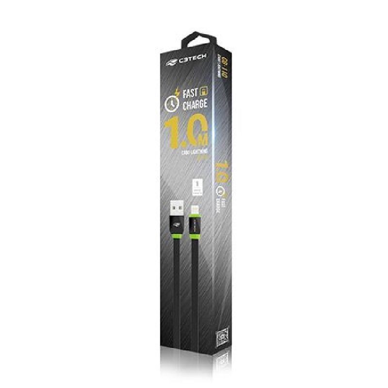Cabo Smartphone C3Tech Usb Lightning Iphone 5/6/7/8 2.0A 1.0M Cb-110Bk