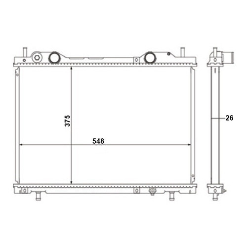 Radiador Fiat Brava 2000 2001 2002 1.8 16v Hgt C/ Ar Manual — imagem 2 de 2