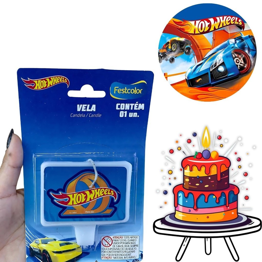 VELA  HOT WHEELS FESTCOLOR em Oferta na Shopee