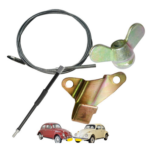 Kit Cabo + Flexivel + Suporte + Porca Embreagem Fusca