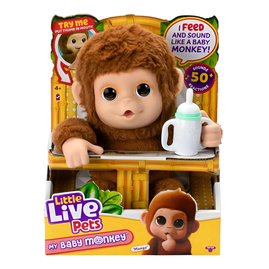 Little Live Pets Pelúcia My Baby Macaquinho Mango F0173-0 - Fun em Oferta na Shopee