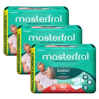 Kit 3 Fraldas Geríatrica Masterfral Confort XG com 18un Embalagem Econômica em Oferta na Shopee