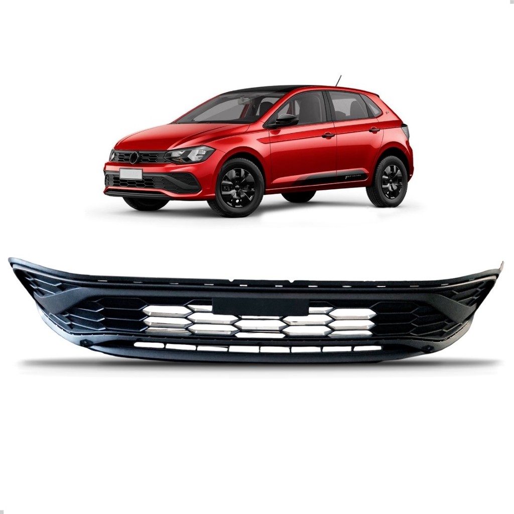 Grade Central Parachoque Polo Track 2023 2024 Preta em Oferta na Shopee