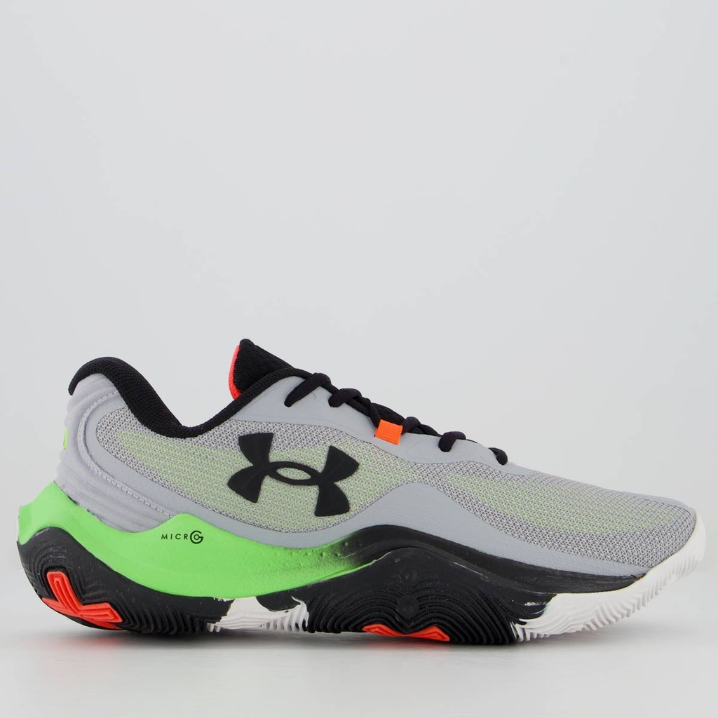 Tênis Under Armour Buzzer 2 Cinza e Verde - Men Shoes