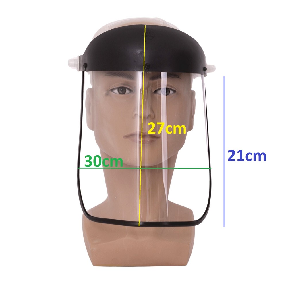 PROTETOR FACIAL FACE SHIELD RETO PRETO BRANCO VISOR TRANSPARENTE