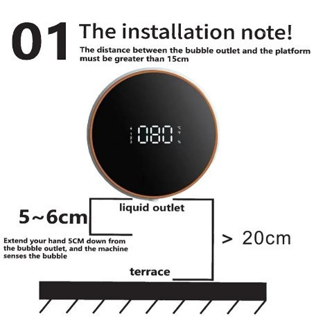 Dispensador Digital Inteligente Recarregável Impermeável Sabão Líquido Máquina de Lavar a Mão