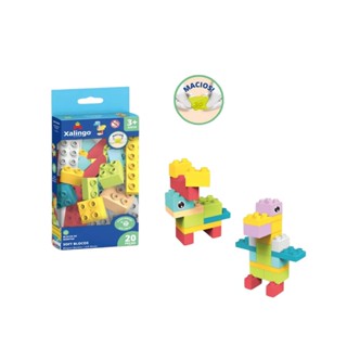 Brinquedo Infantil Blocos de Montar Macio Soft 20 Peças Xalingo - 68432 em Oferta na Shopee