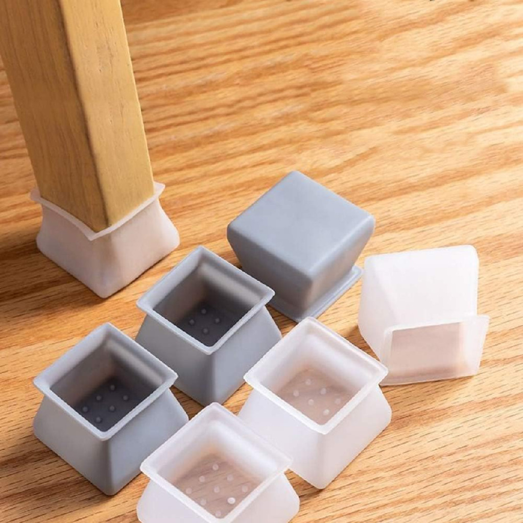 Kit 16 Unidades De Protetor Silicone Cinza para Pés de Cadeira e Mesa