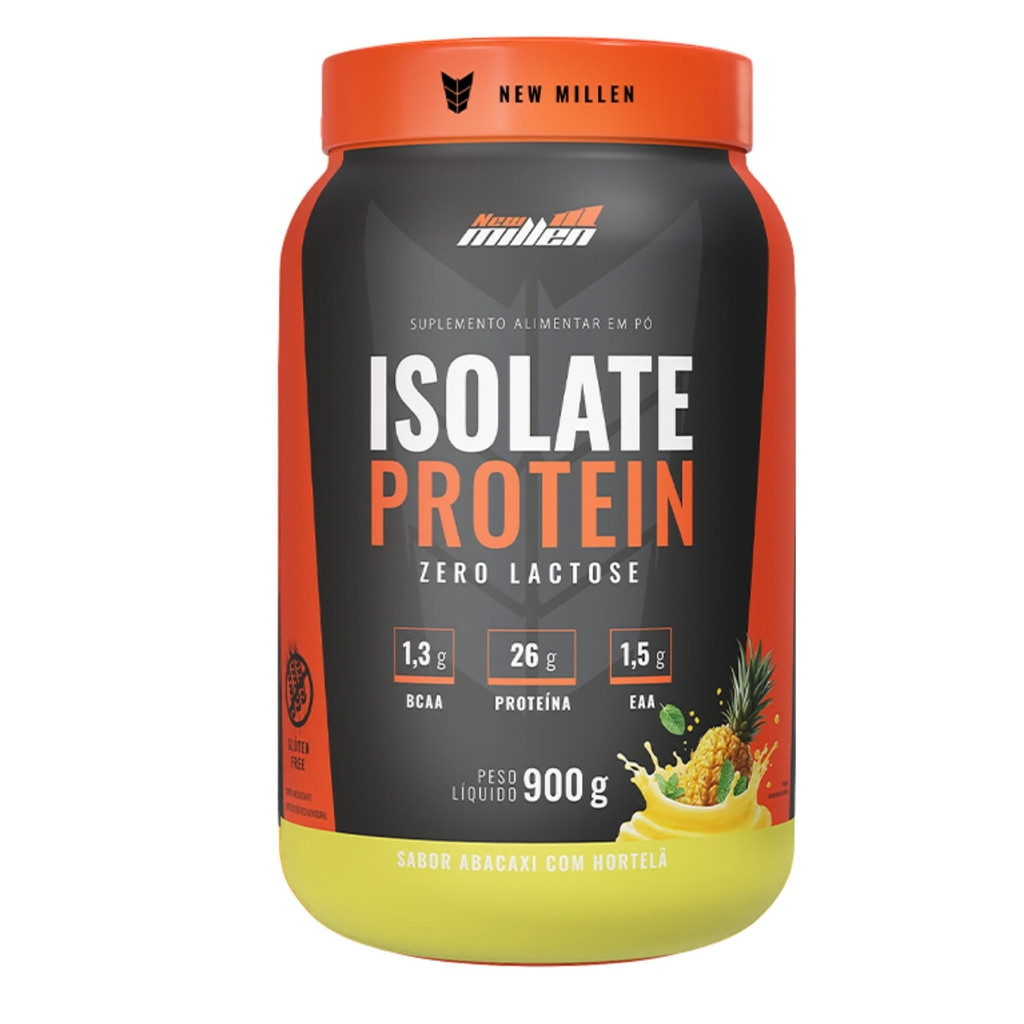 Whey Isolate Protein Pote 900g New Millen Abacaxi Com Hortelã em Oferta na Shopee