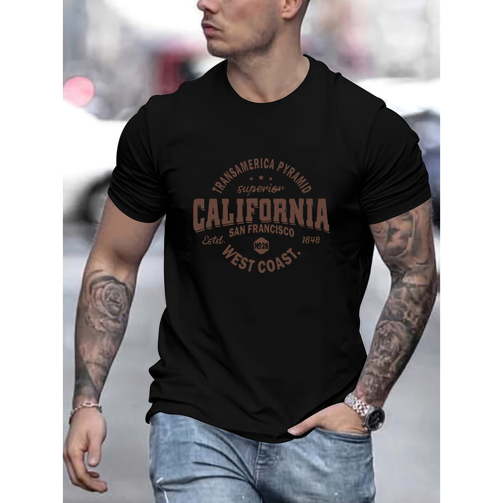 Camiseta Masculina Estampa California Moda Casual Estilo