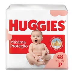Huggies Fralda Descartável Máxima Proteção P - 48 Un