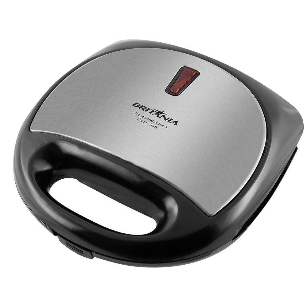 Grill E Sanduicheira Britânia Crome Inox 750W 220V