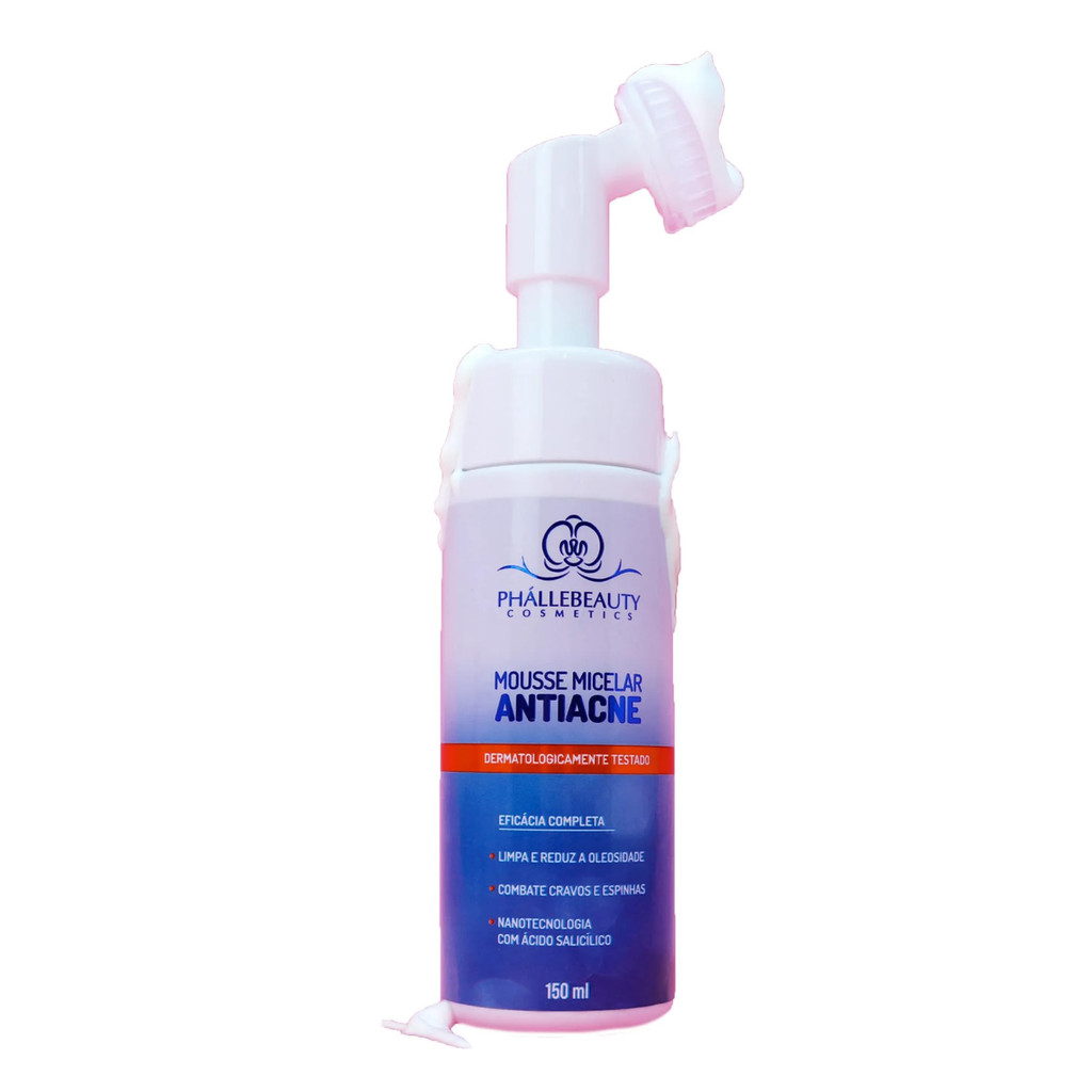 Mousse Micelar Antiacne Espuma de Limpeza Facial Phállebeauty